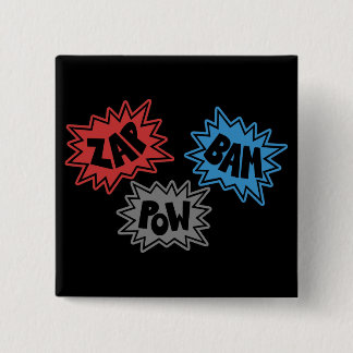 ZAP BAM POW Comic Sound FX - Original Pinback Button