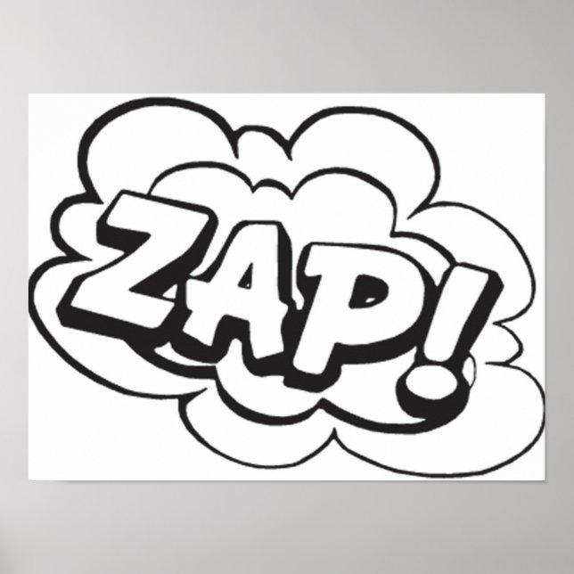 ZAP Comic Book Caption Poster (Front)
