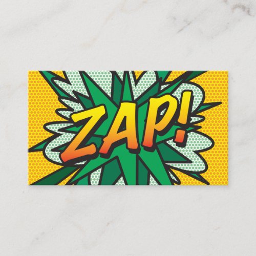 ZAP Fun Retro Comic Book Business Card