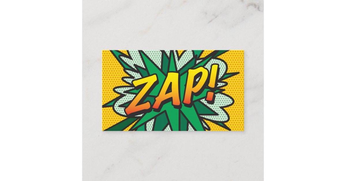 ZAP Fun Retro Comic Book Business Card Zazzle