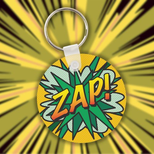 ZAP Fun Retro Comic Book Pop Art Keychain