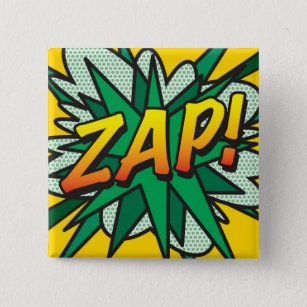 ZAP Fun Retro Comic Book Pop Art Pinback Button