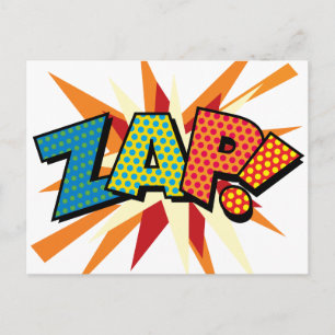 ZAP Fun Retro Comic Book Pop Art Postcard