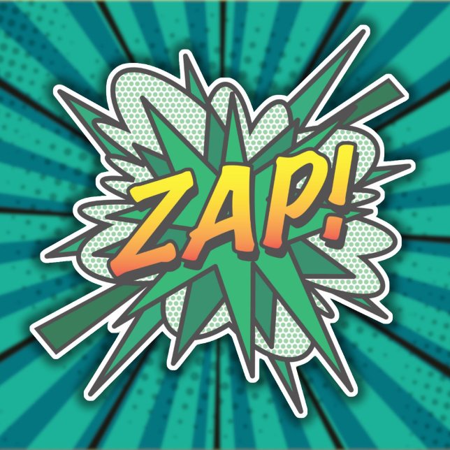 ZAP Fun Retro Comic Book Pop Art Sticker (ZAP Fun Retro Comic Book Pop Art Sticker)