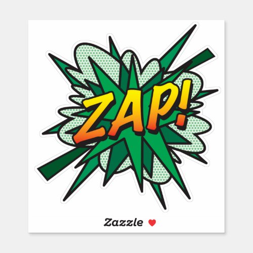 ZAP Fun Retro Comic Book Pop Art Sticker