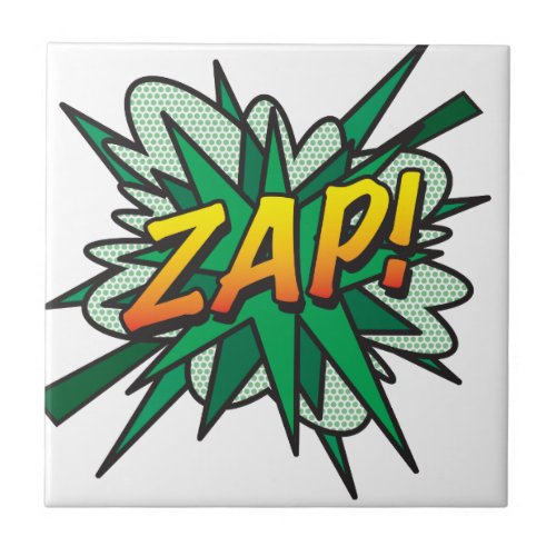 ZAP Fun Retro Comic Book Pop Art Tile