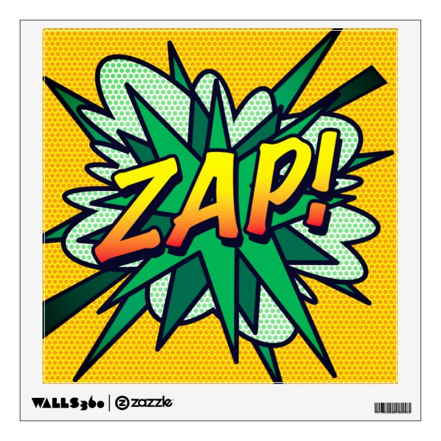 ZAP Fun Retro Comic Book Pop Art Wall Decal (Front)
