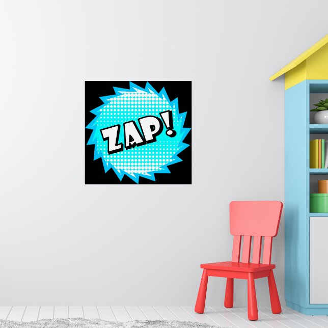 Zap onomatopoeia used in comic culture poster | Zazzle