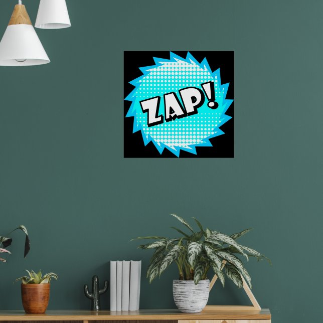 Zap onomatopoeia used in comic culture poster | Zazzle