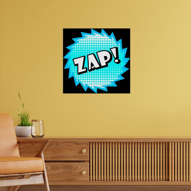 Zap onomatopoeia used in comic culture poster | Zazzle