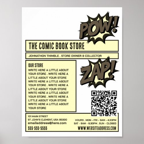 Zap  Pow _ Comic Book StoreCollector Poster