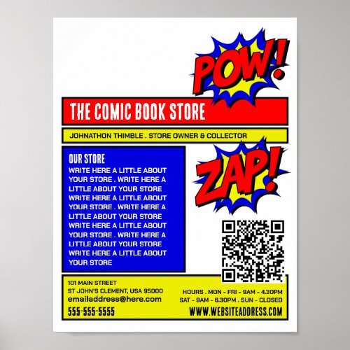 Zap  Pow _ Comic Book StoreCollector Poster