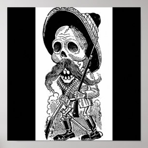 Zapatista Calavera. c. early 1900's. Mexico. Poster