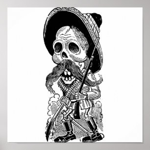 Zapatista Calavera. c. early 1900's. Mexico. Poster
