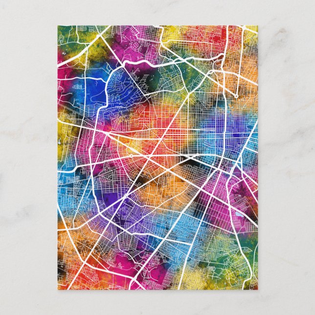 Zapopan Mexico City Map Postcard (Front)