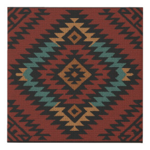 Zapotec Folk Art Geometric Faux Canvas Wall Art