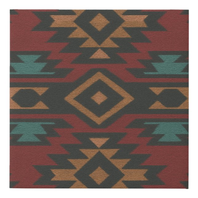 Zapotec Folk Art Weaving Faux Canvas Wall Art (Front)