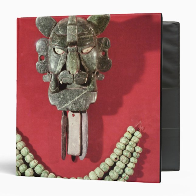 Zapotec pectoral the form of  mask representing 3 ring binder (Front/Inside)