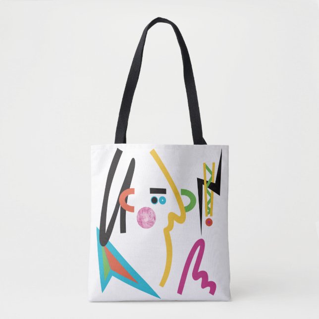 Zapped Abstract Modern Art Tote Bag (Front)