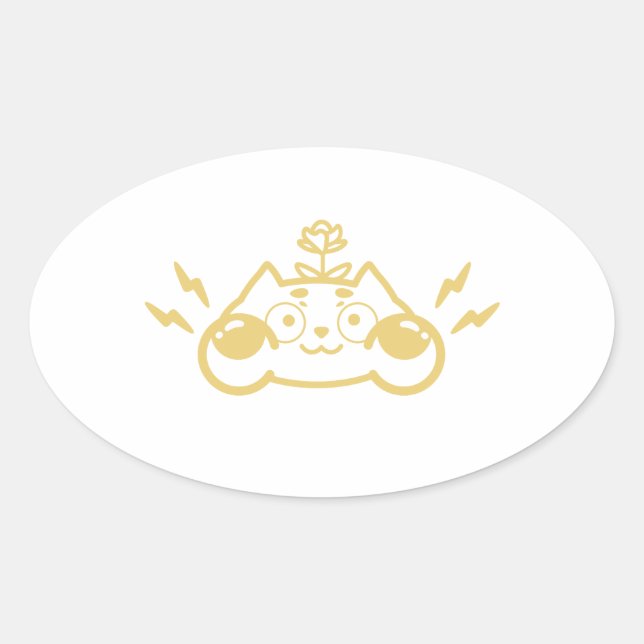 Zappy Chip the Cute Chipmunk Oval Sticker (Front)