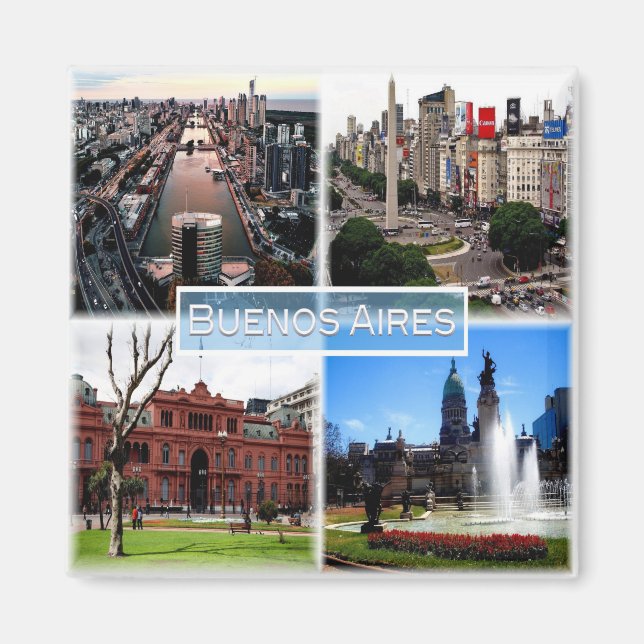 zAR003 BUENOS AIRES, Mosaic, Argentina, Fridge Magnet (Front)