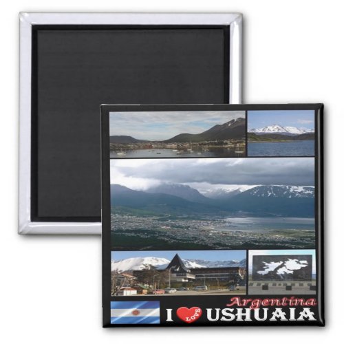 zAR008 USHUAIA I Love Mosaic Argentina Fridge Magnet