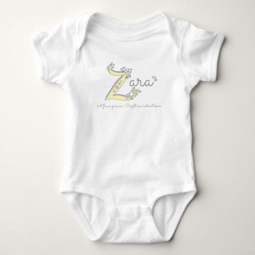 Zara girls Z name meaning custom tee