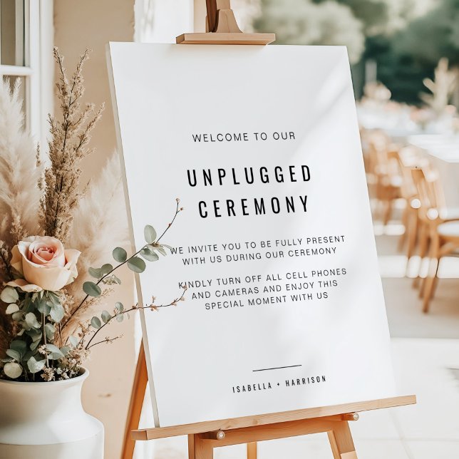 ZARA Minimalist Unplugged Ceremony Wedding Sign (Creator Uploaded)