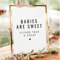 ZARA Modern Minimalist Baby Shower Favor Sign