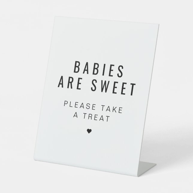 ZARA Modern Minimalist Baby Shower Favor Sign (Front)