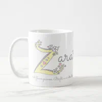 Helen name meaning heart flower H monogram mug | Zazzle