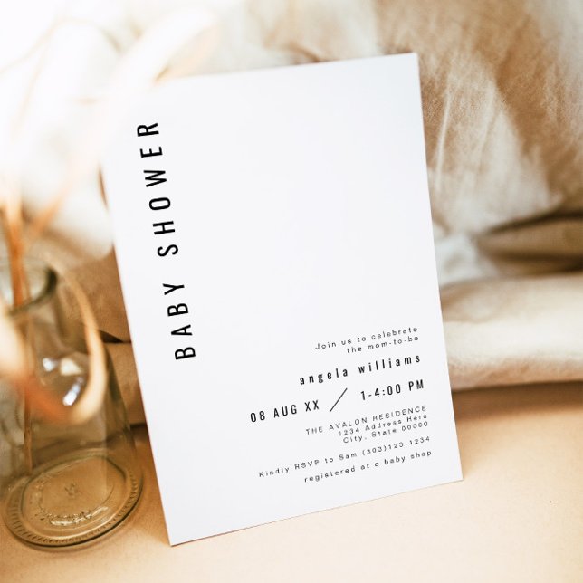 ZARA Simple Modern Minimalist Baby Shower Invitation (Creator Uploaded)