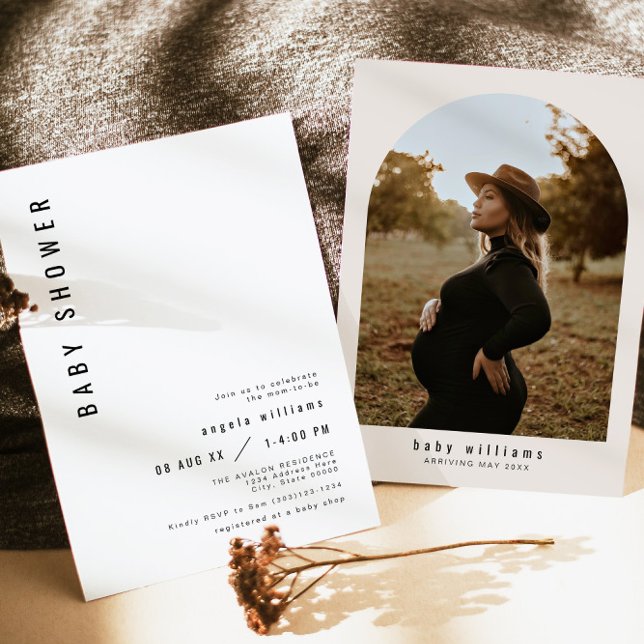 ZARA Simple Modern Minimalist Baby Shower Invitation (Creator Uploaded)