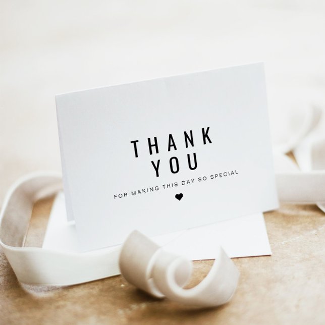 ZARA Simple Modern Minimalist Thank You Card (Creator Uploaded)