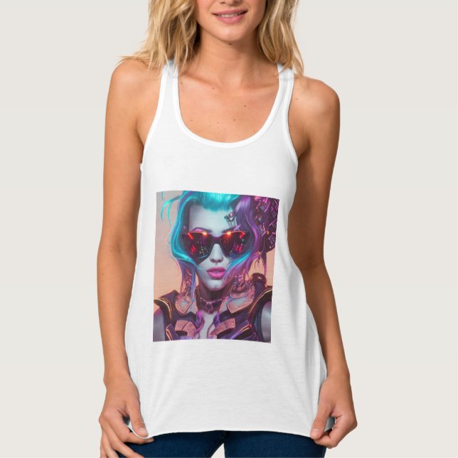 Zara: The Cyberpunk Smuggler Tank Top (Front)
