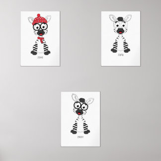 Zara,Zeke , Zeggy,Cute Friends Wall Art Sets