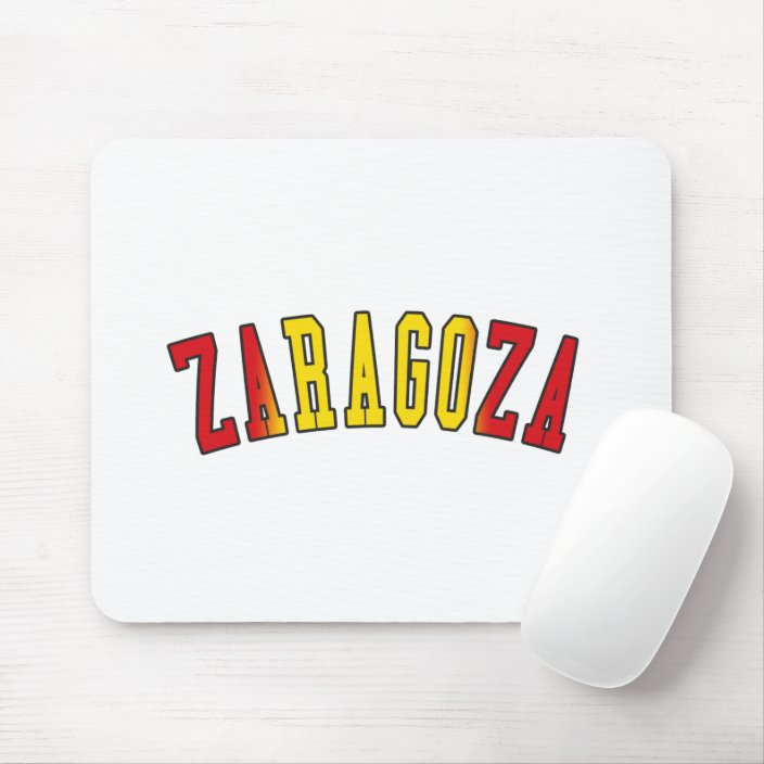 Zaragoza in Spain National Flag Colors Mouse Pad