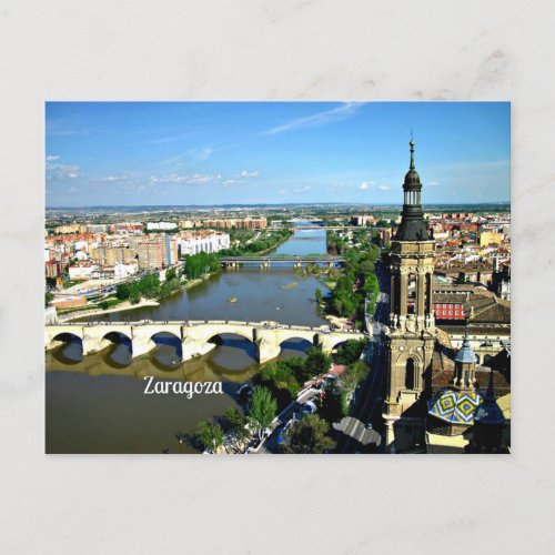 Zaragoza Spain _ panoramic view Postcard