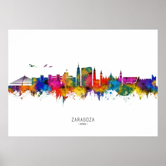 Zaragoza Spain Skyline Poster (Front)