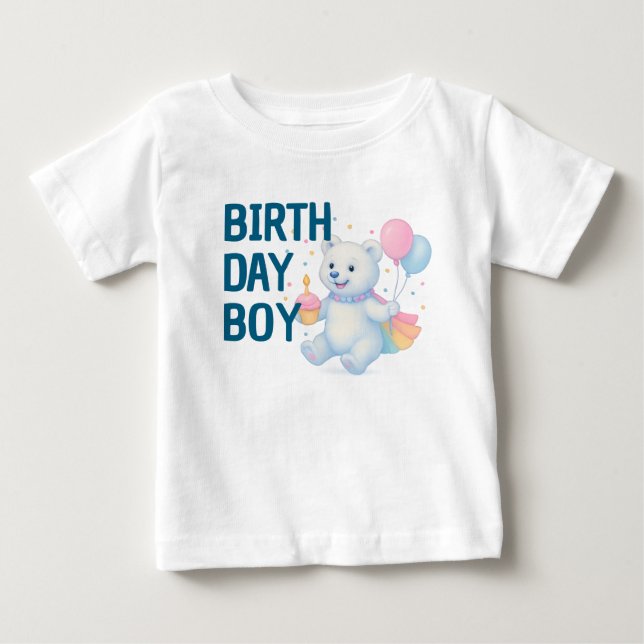 Zarah Dancing Polar Bear • 1st Birthday Boy Baby  T-Shirt (Front)