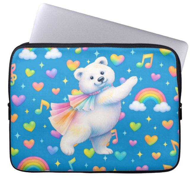 Zarah Dancing Polar Bear Notebook  Laptop Sleeve (Front)