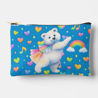 Zarah Dancing Polar Bear Zipper Pouch – Rainbows
