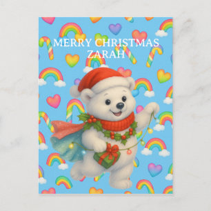 Zarah the Dancing Polar Bear — Kids’ Christmas Postcard