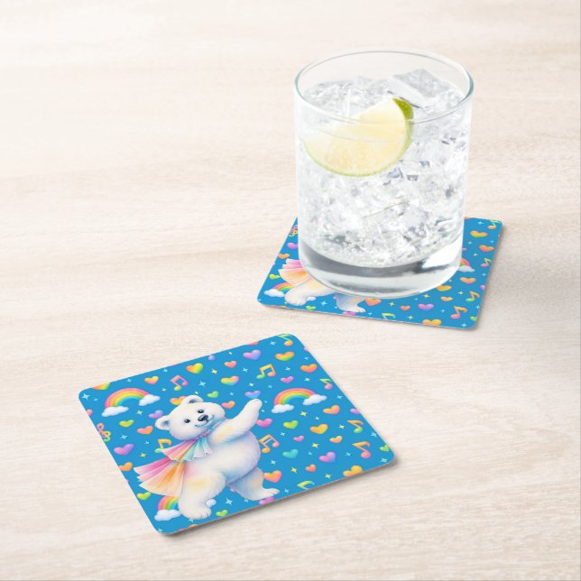 Zarah the Dancing Polar Bear • Paper Coasters (Insitu)
