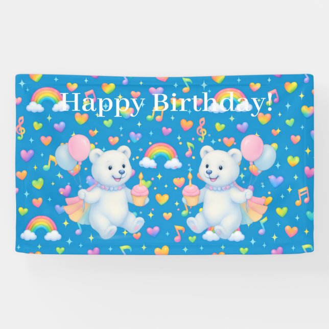 Zarah the Dancing Polar Bear — Party Décor  Banner (Horizontal)