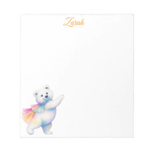 Zarah the Dancing Polar Bear Personalized Notepad