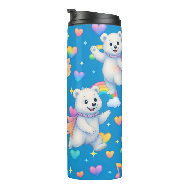 Zarah the Dancing Polar Bear Thermal Tumblers (Rotated Right)