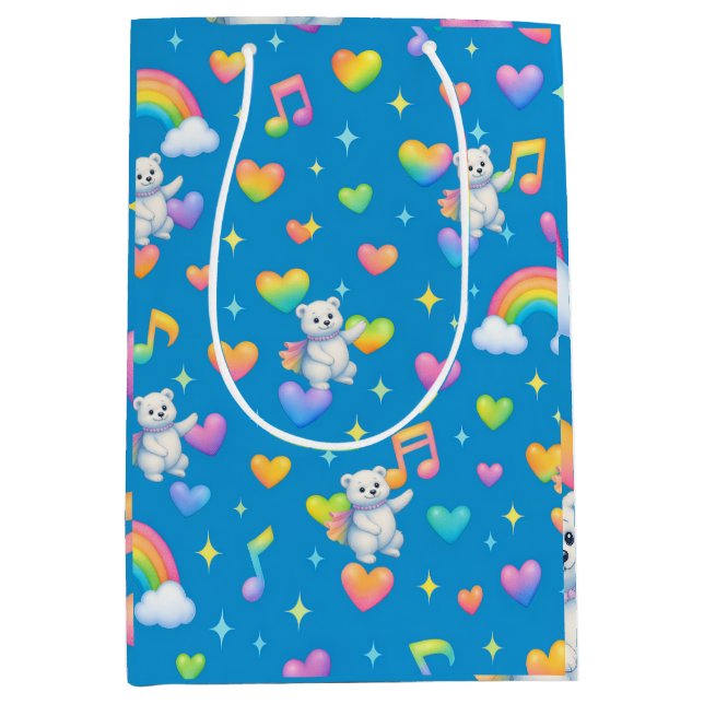 Zarah the Dancing Polar Bear | Wrapping Paper Medium Gift Bag (Front)