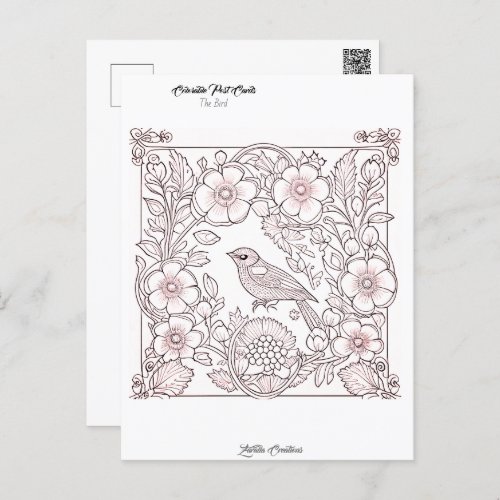 Zaralla Paintable Postcards  The Bird Postcard