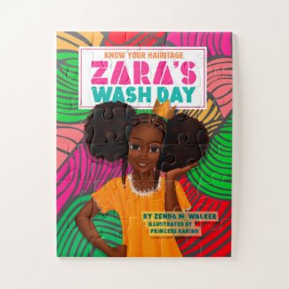 Zara's Wash Day- Book Cover Puzzle 11X14 30pc